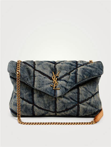 ysl bag jean|ysl small denim puffer bag.